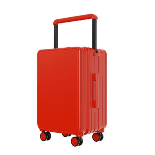 OZWYCY Rollkoffer Mittelmontierter, Breiter Trolley-Koffer, Koffer Mit Großem Fassungsvermögen, Wasserdichter 20-Zoll-Boarding-Koffer for Damen Mit Reißverschluss Reisekoffer(Red) von OZWYCY