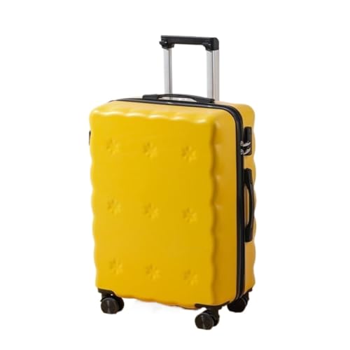 OZWYCY Rollkoffer Multifunktionaler Gepäck-Trolley, Doppelschichtig, Explosionsgeschützt, Robust Und Langlebig, Geräuschloses Passwortfeld Reisekoffer(Yellow,24in) von OZWYCY