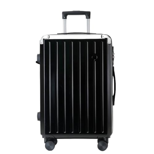 OZWYCY Rollkoffer Neuer Hartschalenkoffer mit Aluminiumrahmen, 20-Zoll-Boarding-Koffer, Lang- und Kurzstrecken-Trolley Reisekoffer(Black,26in) von OZWYCY