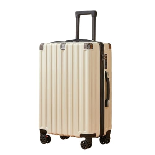 OZWYCY Rollkoffer Roher Trolley-Koffer, robuster und langlebiger Koffer, kratzfester Universal-Rad-20-Zoll-26-Zoll-Passwort-Koffer Reisekoffer(White,24in) von OZWYCY