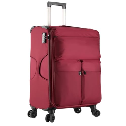 OZWYCY Rollkoffer Ultraleichter Oxford-Stoffkoffer, 28-Zoll-Koffer, Kleiner Boarding-Koffer, 20-Zoll-Passwort-Trolley-Koffer, 24 Zoll Reisekoffer(Rouge,20in) von OZWYCY