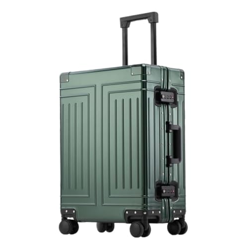 OZWYCY Rollkoffer Vollaluminium-Koffer Aus Magnesiumlegierung, Trolley-Koffer for Herren, Universal-Rad-Koffer, Tasche, Passwort-Boarding-Koffer Reisekoffer(Green,26in) von OZWYCY