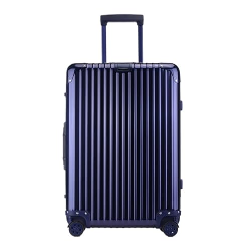 OZWYCY Rollkoffer Vollaluminium-Magnesiumlegierungs-Trolley-Koffer, Metallkoffer, Universal-Rad-Boarding-Koffer, 24-Zoll-Koffer Reisekoffer(Blue,22cm) von OZWYCY