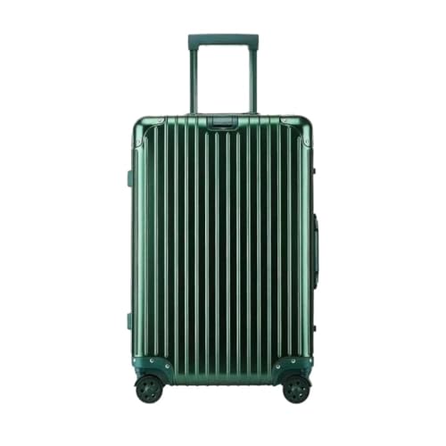 OZWYCY Rollkoffer Vollaluminium-Magnesiumlegierungs-Trolley-Koffer, Metallkoffer, Universal-Rad-Boarding-Koffer, 24-Zoll-Koffer Reisekoffer(Verde,22cm) von OZWYCY