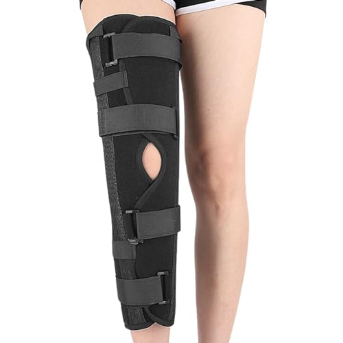 Oadnijuie Knie-Wegfahrsperre mit 4 Aluminiumplatten, atmungsaktive Kniebandage und Stabilisator, volle Beinstütze für Kniefrakturen, Knie-Wegfahrsperre von Oadnijuie