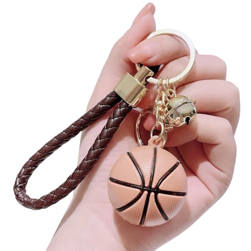 Oadnijuie Modischer einfacher Basketball-Glocken-Anhänger, einzigartige Ornamente, Schlüsselanhänger, Rucksäcke, Handtaschen-Charm-Anhänger, Schlüsselhalter, einzigartige Auto-Schlüsselanhänger für von Oadnijuie