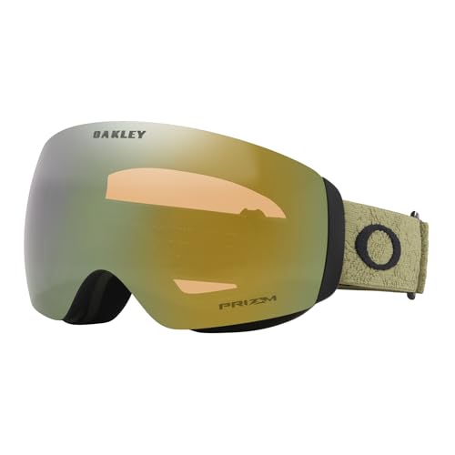 Oakley Flight Deck M OO7064 Fern Cell/Prizm Sage Gold Skibrille für Herren und Damen + Paket mit Designer-iWear Brillen-Set von Oakley