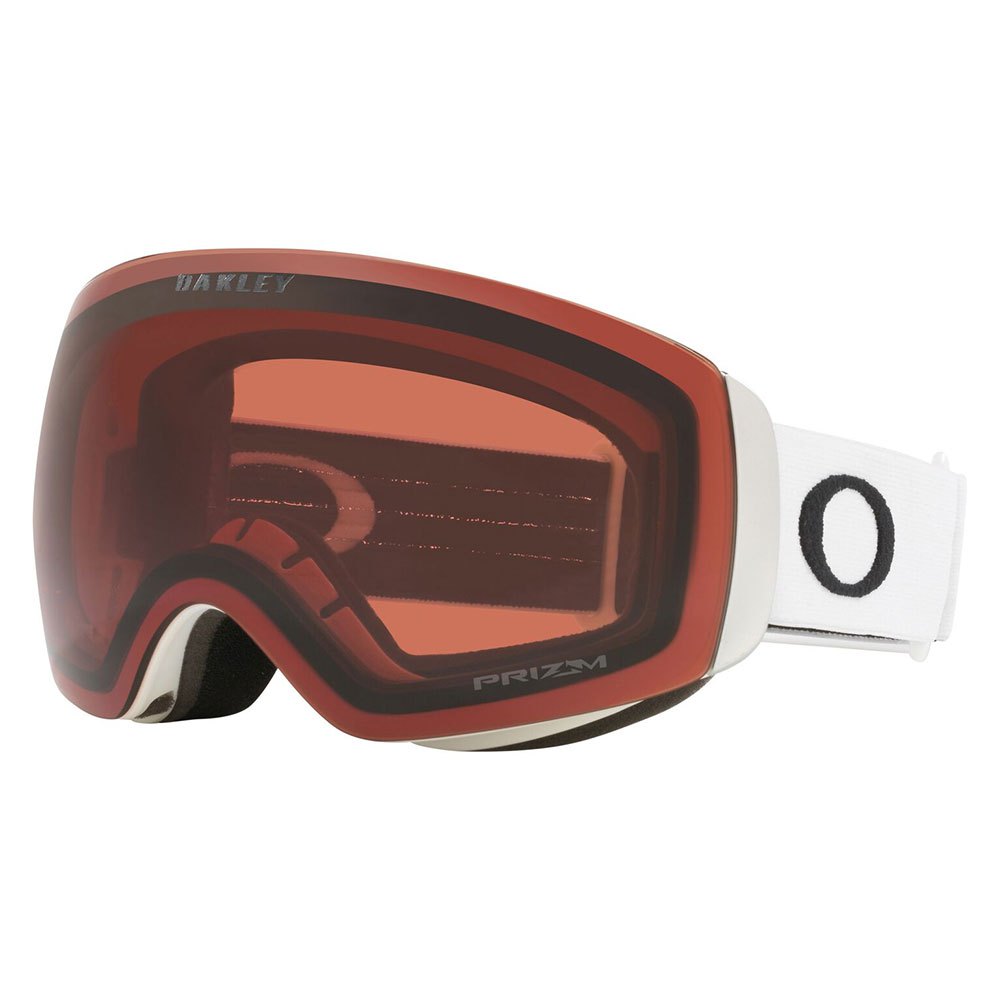 Oakley Flight Deck M Prizm Ski Goggles Weiß Prizm Garnet/CAT2 von Oakley