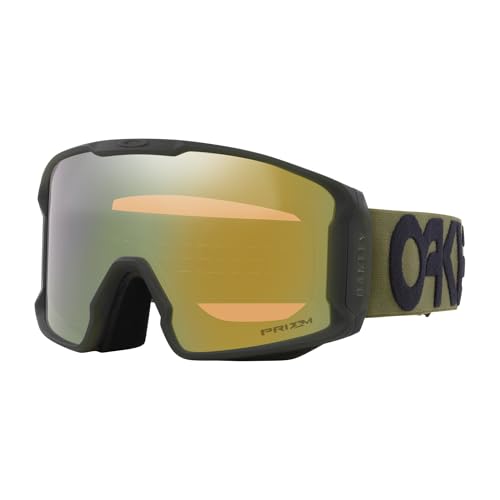 Oakley Line Miner L OO7070 Matte Dark Brush/Prizm Sage Gold Skibrille für Herren und Damen + Paket mit Designer-iWear Brillen-Set von Oakley