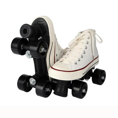 Rollschuhe Erwachsene Herren Und Damen Vierrad Rollschuhe, Canvas Zweireihige Rollschuhe Räder, Discoroller Erwachsene Komfortable Rollerskates Quad Skating Outdoor,White-44 EU Rollschuhe Erwachsene Herren Und Damen Vierrad Rollschuhe, Canvas Zweireihige Rollschuhe Räder, Discoroller Erwachsene Komfortable Rollerskates Quad Skating Outdoor,White-44 EU von ObaBO