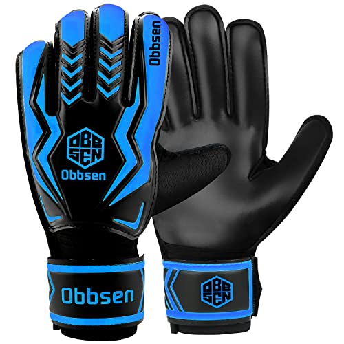 Obbsen Torwarthandschuhe mit Fingersave | Fußball Handschuhe Torwart mit Extra Starkem Grip | Größe 5-7 für Kinder Jugendliche, Größe 8-10 für Herren Damen von Obbsen