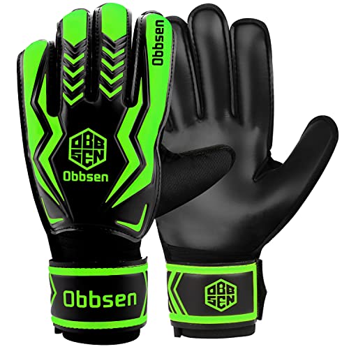 Obbsen Torwarthandschuhe mit Fingersave | Fußball Handschuhe Torwart mit Extra Starkem Grip | Größe 5-7 für Kinder Jugendliche, Größe 8-10 für Herren Damen von Obbsen