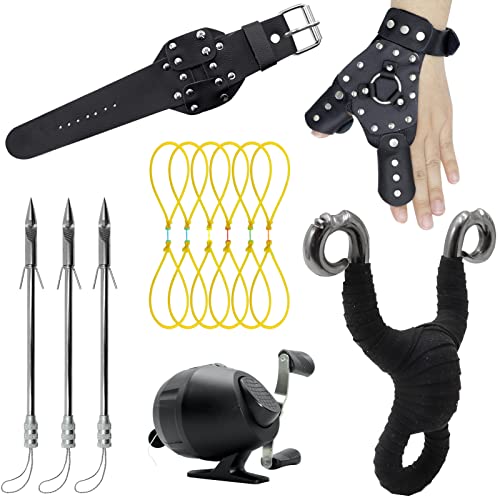 Obert 7-teiliges Angelschleuder-Set, Bogen-Angelrolle, Katapult, Jagd, Schießen, Angeln, Broadheads, Handschutz mit 5 Angelbändern Obert 7-teiliges Angelschleuder-Set, Bogen-Angelrolle, Katapult, Jagd, Schießen, Angeln, Broadheads, Handschutz mit 5 Angelbändern von Obert
