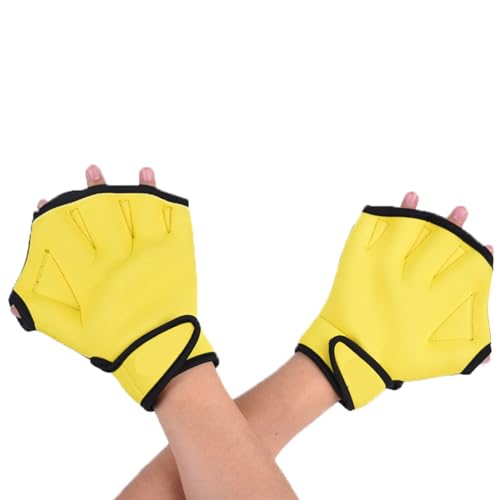 Obotsnoi 1 Paar Nylon-Schwimmhandschuhe, Schwimmpaddel, Finger-Frosch-Typ, wasserabweisend, für Schwimmtraining von Obotsnoi