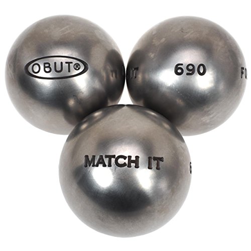OBUT Match 115. IT Edelstahl 73 mm – Boccia-Kugeln Argent métalisé 680g von Obut