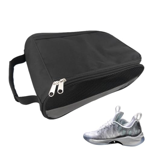 Ocastuted Sportschuhtasche, gepolsterte Reise-Schuhtasche, wasserabweisend, mit Reißverschluss, tragbare Schuh-Organizer-Tasche mit Netz-Belüftung für Fitnessstudio, grau, Refer to description, Uni von Ocastuted