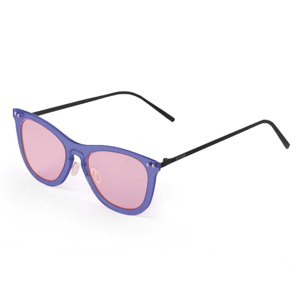Ocean Sunglasses Genova Sunglasses Rosa Transparent Dark Blue / Metal Black Temple/CAT2 Mann von Ocean Sunglasses