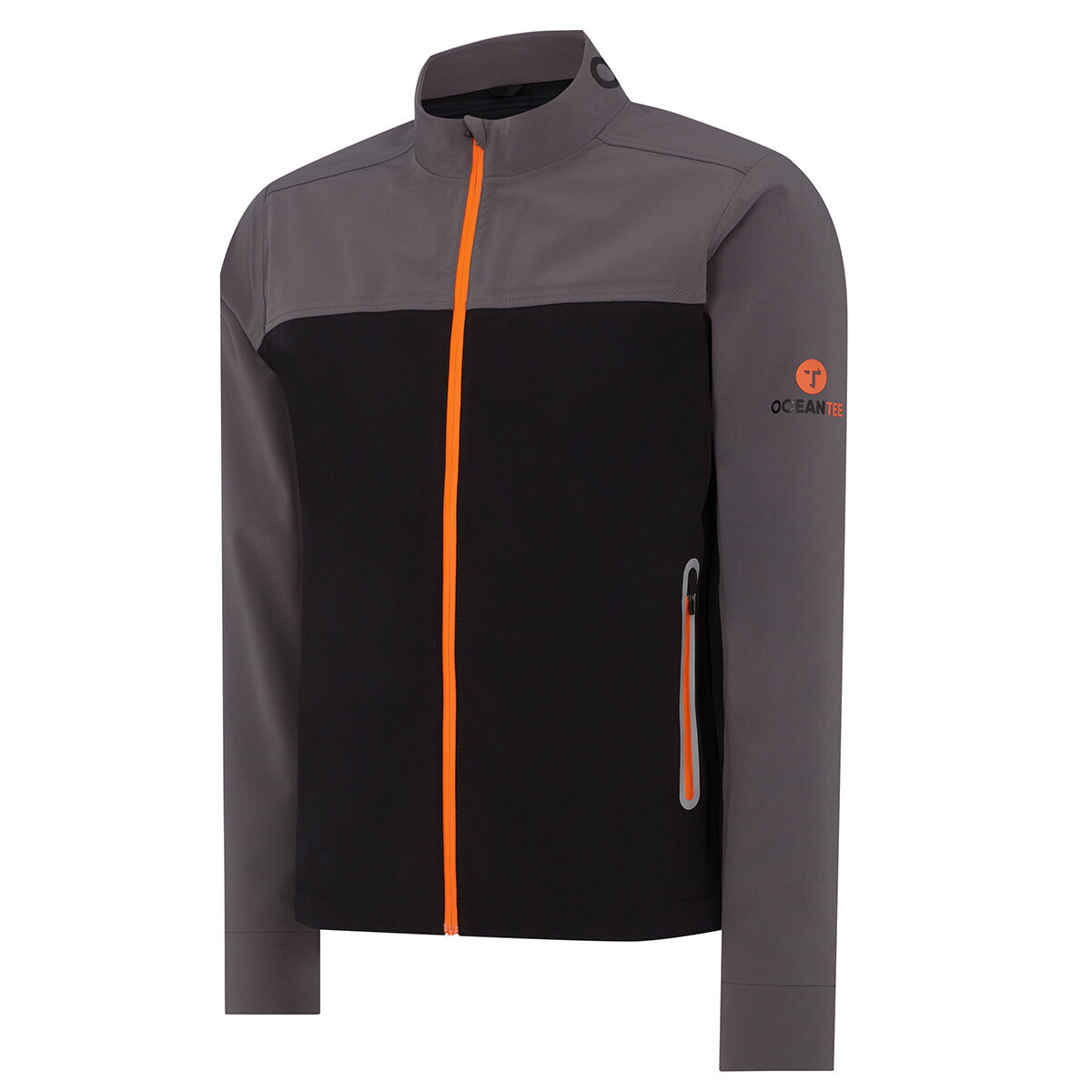 Ocean Tee Mens Charcoal Grey and Black Waterproof Colour Block Beluga Waterpoof Golf Jacket, Size: Small | American Golf von Ocean Tee