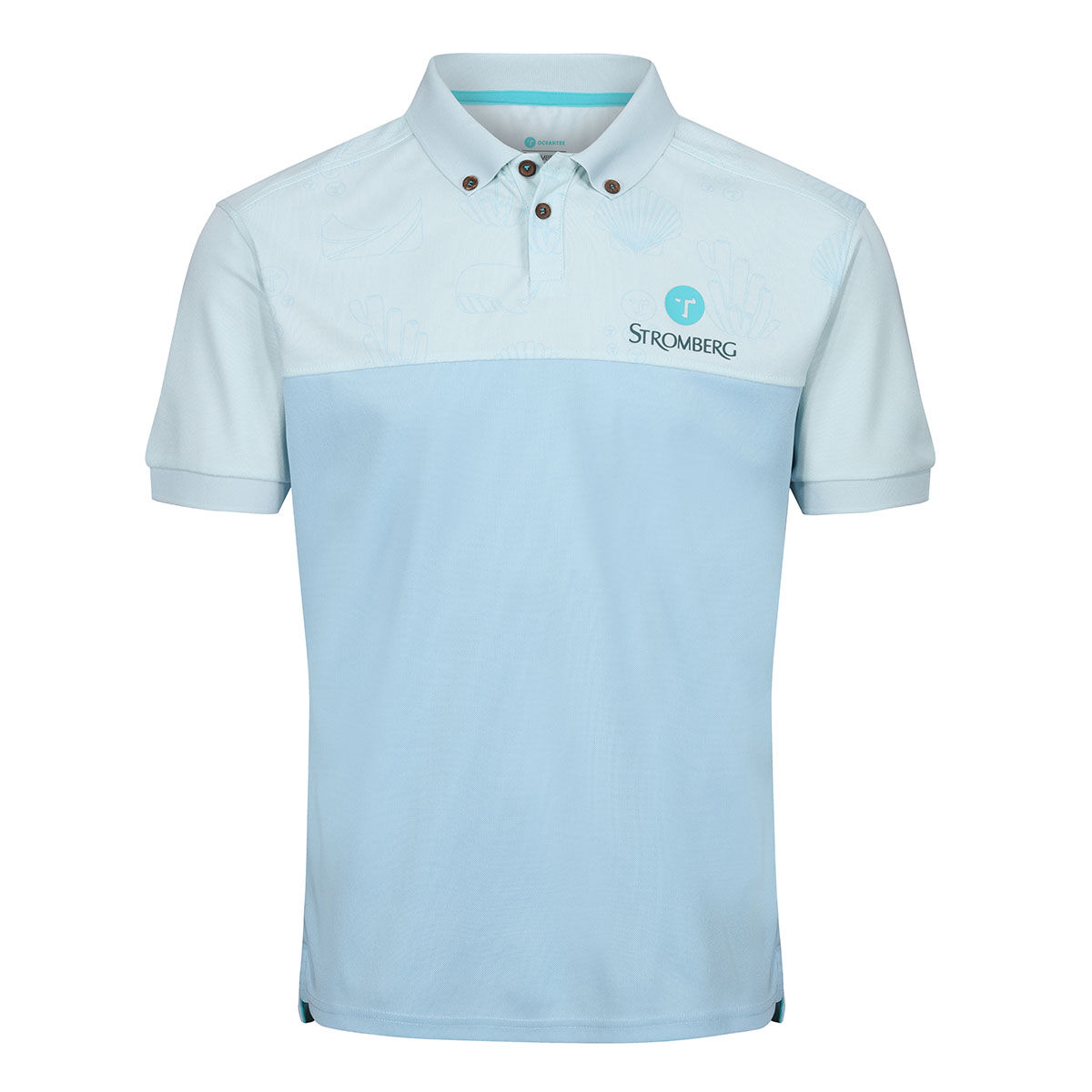 Ocean Tee Mens Light Blue Stromberg Half Golf Polo Shirt, Size: Small| American Golf von Ocean Tee