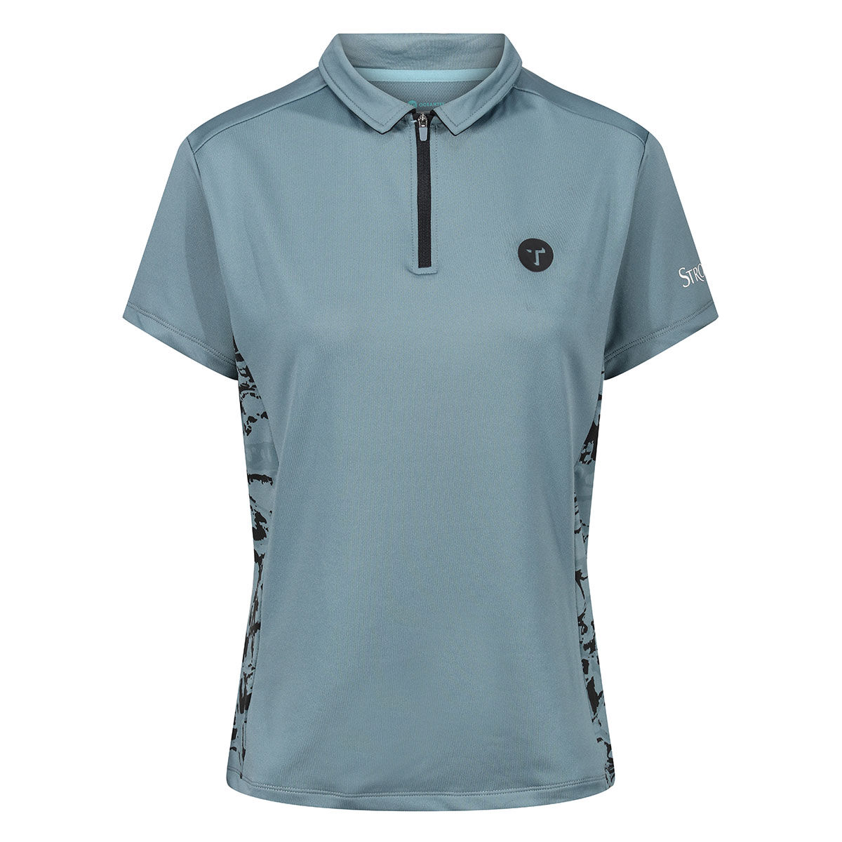 Ocean Tee Women's Grey and Black Stylish Stromberg Print Golf Polo Shirt, Size: XS | American Golf von Ocean Tee