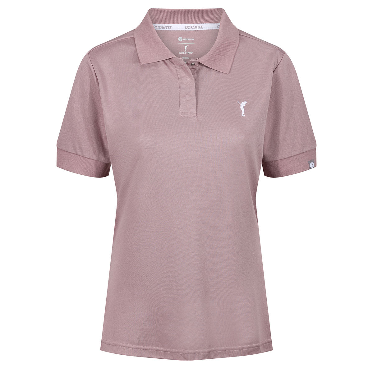 Ocean Tee Women's Pink Embroidered GOLFINO Wave Golf Polo Shirt, Size: Small | American Golf von Ocean Tee