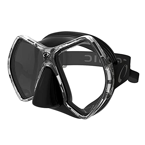 Oceanic Cyanea Tauchmaske - 2Glas Maske mit großem Sichtfeld, Farbe:schwarz/Silber von Oceanic