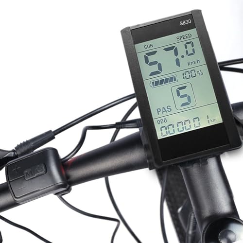 S830 Wasserdichtes LCD-Display, Multifunktions-Bildschirm für Elektrofahrräder, E-Bikes, Roller, 36/48 V, einfach zu bedienen (5-polige wasserdichte Schnittstelle) von Oceanlend