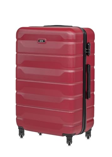 OCHNIK Großer Koffer| Farbe: Rot | 76x49x29 cm | Größe: L | Reise-Koffer mit 4 Rollen | Langlebig | Mit ABS | Numerische Sperre | Fassungsvermögen 94 L von OCHNIK