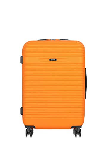 OCHNIK Mittlerer Koffer | Hartschalenkoffer | Material: ABS | Farbe: Orange | Größe: M | Abmessungen: 66 × 45 × 26 cm | Fassungsvermögen: 65 Liter | 4 Räder | Hohe Qualität von OCHNIK