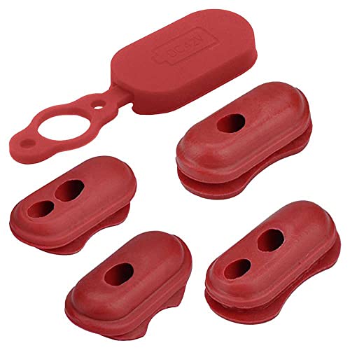 OcioDual 5 Stück rote weiche Gummistopfen, kompatibel mit Xiaomi M365 Electric Skate von OcioDual