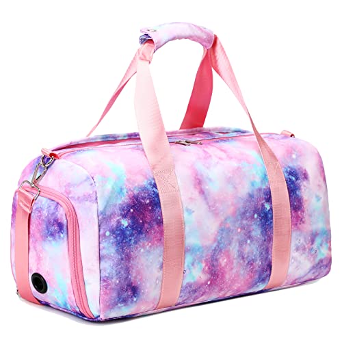 Seesack für Mädchen, Teenager, Kinder, Sporttasche, mit Schuhen und nassen Kleidungsfächern, zum Tanzen, Schwimmen, Übernachtung, Wochenend, Reisetasche, 03-Galaxy Pink Seesack für Mädchen, Teenager, Kinder, Sporttasche, mit Schuhen und nassen Kleidungsfächern, zum Tanzen, Schwimmen, Übernachtung, Wochenend, Reisetasche, 03-Galaxy Pink von OctSky
