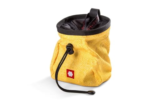 Ocun Lucky + Belt Gelb - Praktischer farbenfroher Chalkbag, Größe One Size - Farbe Drops Yellow von Ocun