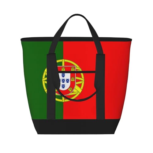 OdDdot Isolierte Tragetasche mit portugiesischer Flagge, großes Fassungsvermögen, Kühltasche, Lunchtasche für Reisen, Picknicks, Einkaufen von OdDdot