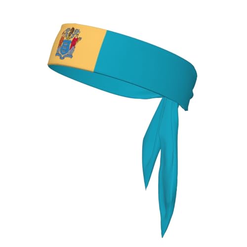 Verstellbare Stirnbänder für Damen, Motiv: Flagge von New Jersey, rutschfest, modisch, für Sport, Laufen, Yoga von OdDdot