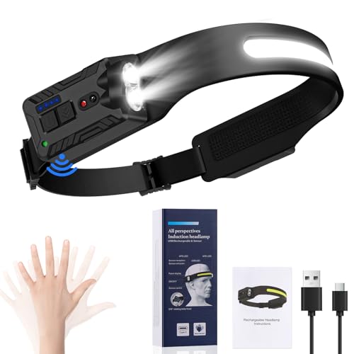 Oderra Stirnlampe LED Wiederaufladbar, Superleicht Kopflampe, Bewegungssensor Stirnlampe, 8 Beleuchtungsmodi mit Batterieanzeige, IPX4 Wasserdicht, Camping- und Notfallscheinwerfer Oderra Stirnlampe LED Wiederaufladbar, Superleicht Kopflampe, Bewegungssensor Stirnlampe, 8 Beleuchtungsmodi mit Batterieanzeige, IPX4 Wasserdicht, Camping- und Notfallscheinwerfer von Oderra