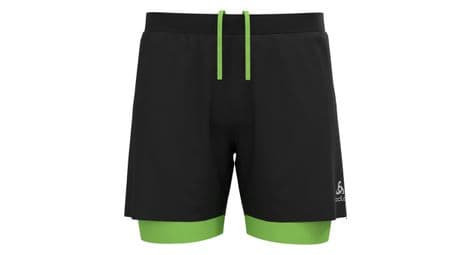 2 in 1 shorts odlo zeroweight 12 cm schwarz grun von Odlo