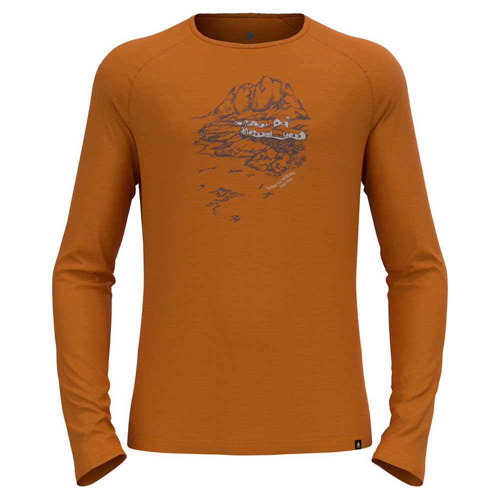 Odlo Ascent Merino 200 Long Sleeve T-shirt Orange S Mann von Odlo