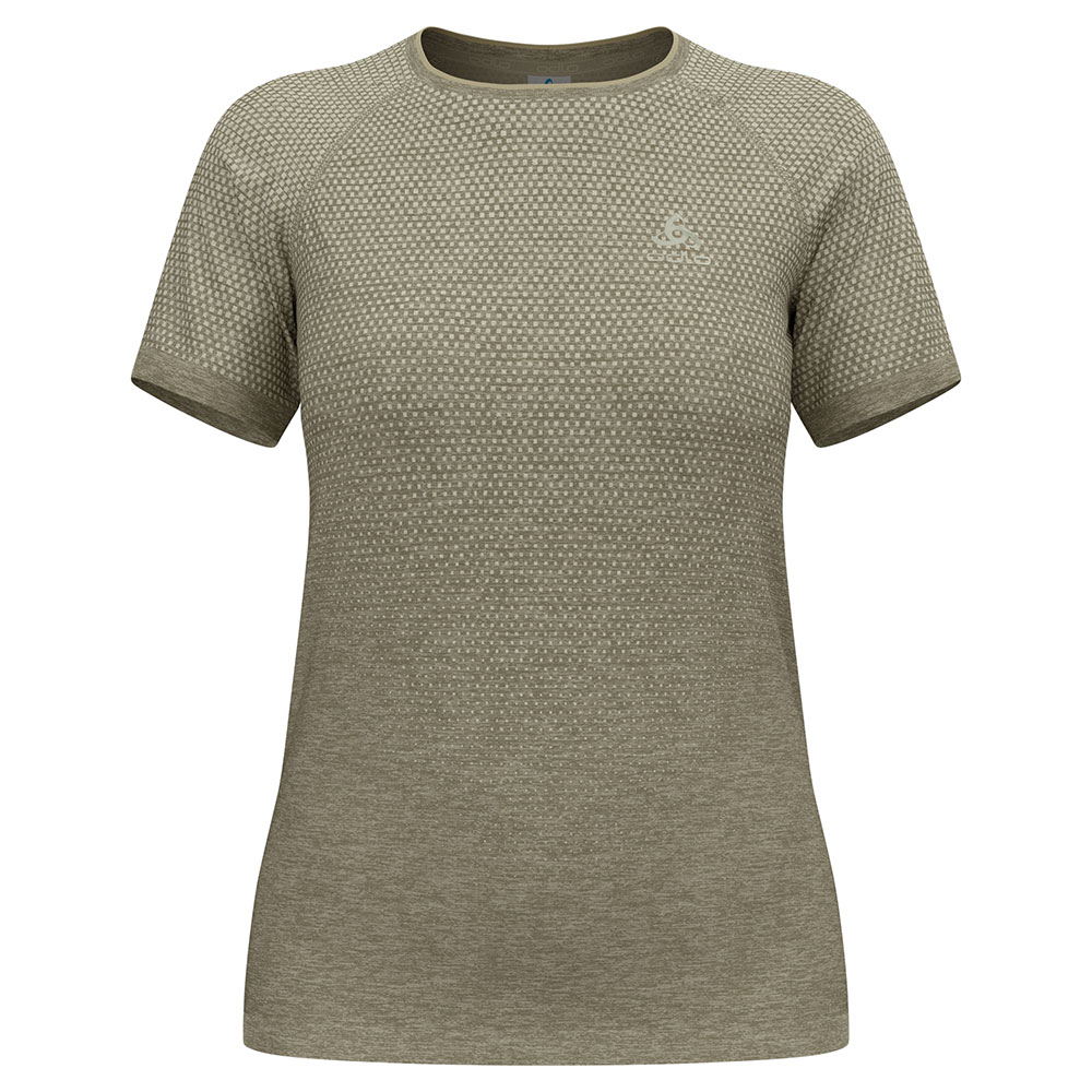 Odlo Crew Essential Seamless Short Sleeve T-shirt Beige,Grün L Frau von Odlo