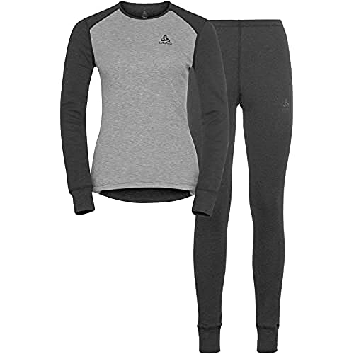 Odlo Damen Funktionsunterwäsche Set ACTIVE WARM ECO, dark grey melange - grey melange, S von Odlo