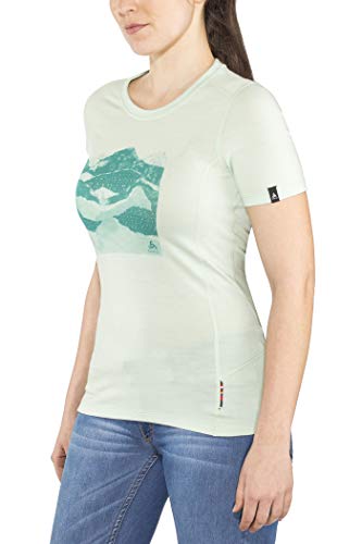 Odlo Damen Crew Neck Alliance T-Shirt, Surf Spray-Collage Print Ss19, S Odlo Damen Crew Neck Alliance T-Shirt, Surf Spray-Collage Print Ss19, S von Odlo