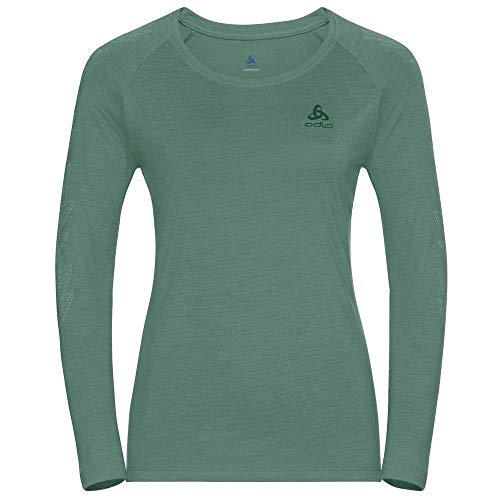 Odlo Damen Crew Neck Concord Sweatshirt, Creme de Menthe-Flower Leaf Print SS20, m von Odlo