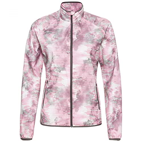 Odlo Damen Laufjacke ESSENTIAL PRINT, odlo concrete grey - festival fuchsia, M von Odlo