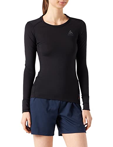 Odlo Damen Funktionsunterwäsche Langarm Shirt 100% MERINO 200 GRAMM, black - black, S von Odlo