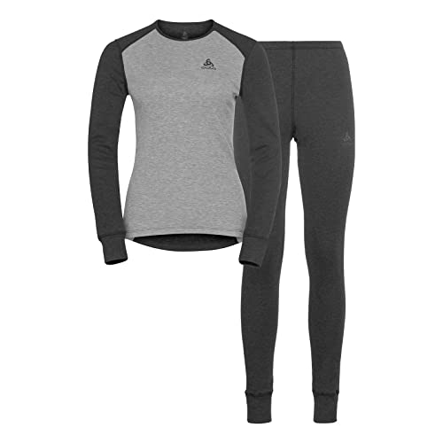 Odlo Damen Funktionsunterwäsche Set ACTIVE WARM ECO, dark grey melange - grey melange, L von Odlo