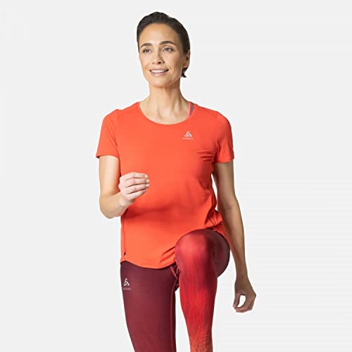 Odlo Damen Kurzarm Laufshirt ZEROWEIGHT CHILL-TEC, cayenne, XS von Odlo