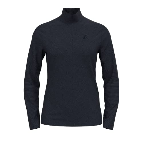 Odlo Damen Langarm Shirt mit Reißverschluss ROY, dark sapphire - black - stripes, L von Odlo