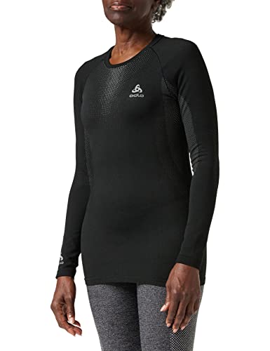 Odlo Damen PERFORMANCE WARM Baselayer Langarm-Shirt mit Rundhals, Black - Odlo Concrete Grey, L Odlo Damen PERFORMANCE WARM Baselayer Langarm-Shirt mit Rundhals, Black - Odlo Concrete Grey, L von Odlo