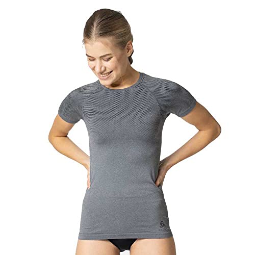 Odlo Damen Bl Top Crew Neck S/S Performance Light E T-Shirt, Grey Melange, M EU Odlo Damen Bl Top Crew Neck S/S Performance Light E T-Shirt, Grey Melange, M EU von Odlo