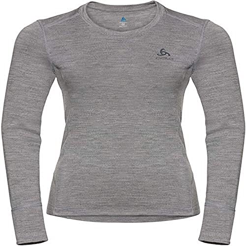 Odlo Damen Merino 200 Funktionsunterwäsche Langarm Shirt, Grey Melange - Grey Melange, L EU von Odlo