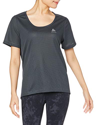 Odlo Damen ACTIVE CUBIC LIGHT Baselayer T-Shirt mit Rundhals 2er-Pack , Ebony Grey - Black, XL von Odlo